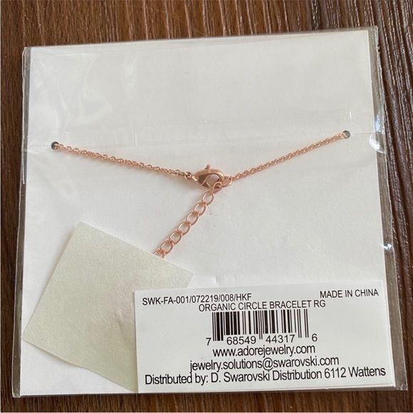 NWT Adore Bracelet Swarovski Crystals Organic Circle Rose Gold Tone - Picture 8 of 8